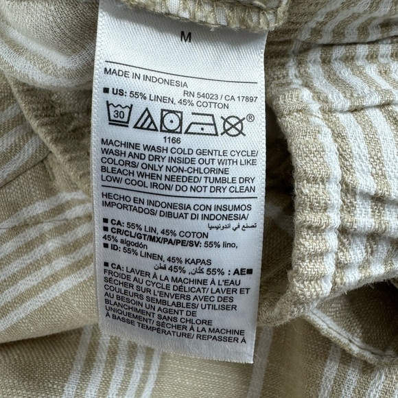 Old Navy High Rise Wide Leg Linen Blend Pull On Pants W/Pockets Womens Medium - Picture 6 of 13